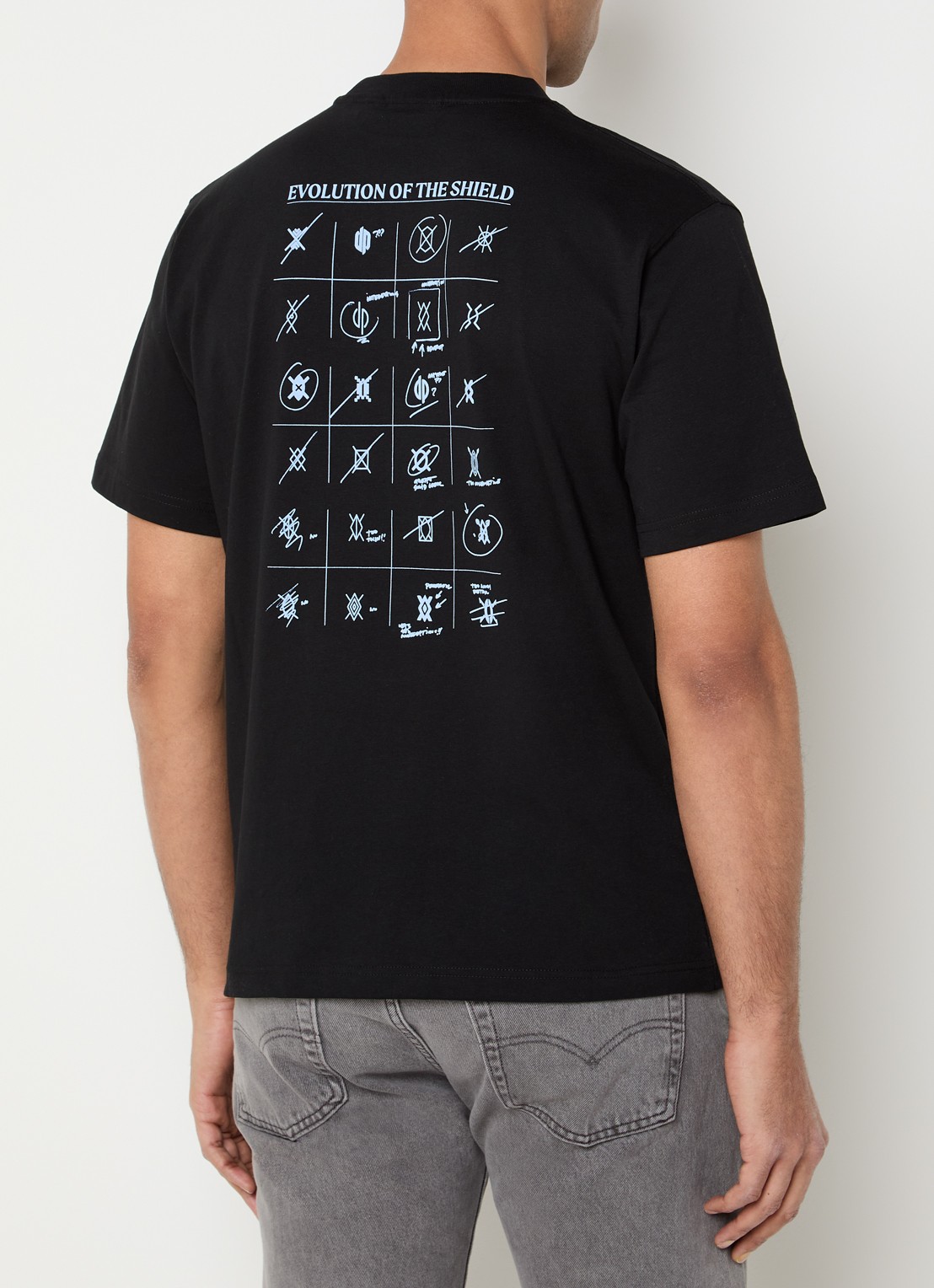 Daily Paper Shield Evolution T-shirt met logo- en backprint - detail zwart