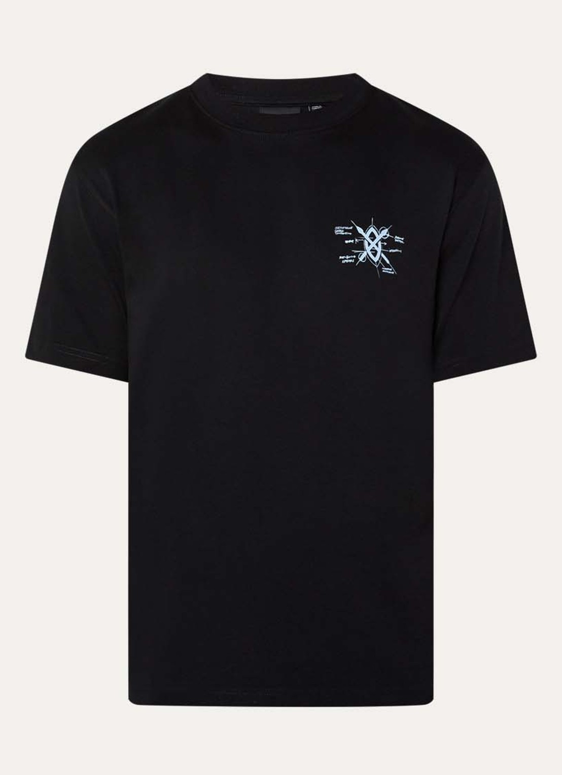 Daily Paper Shield Evolution T-shirt met logo- en backprint - voorkant 3 zwart