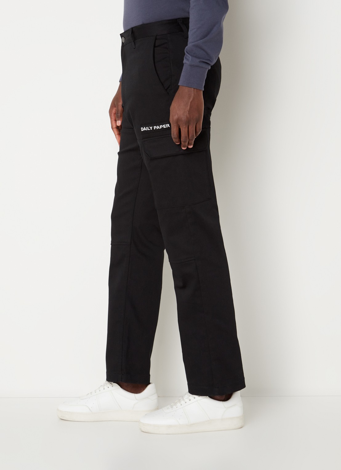Daily Paper Straight fit cargobroek met logo - detail 2 zwart