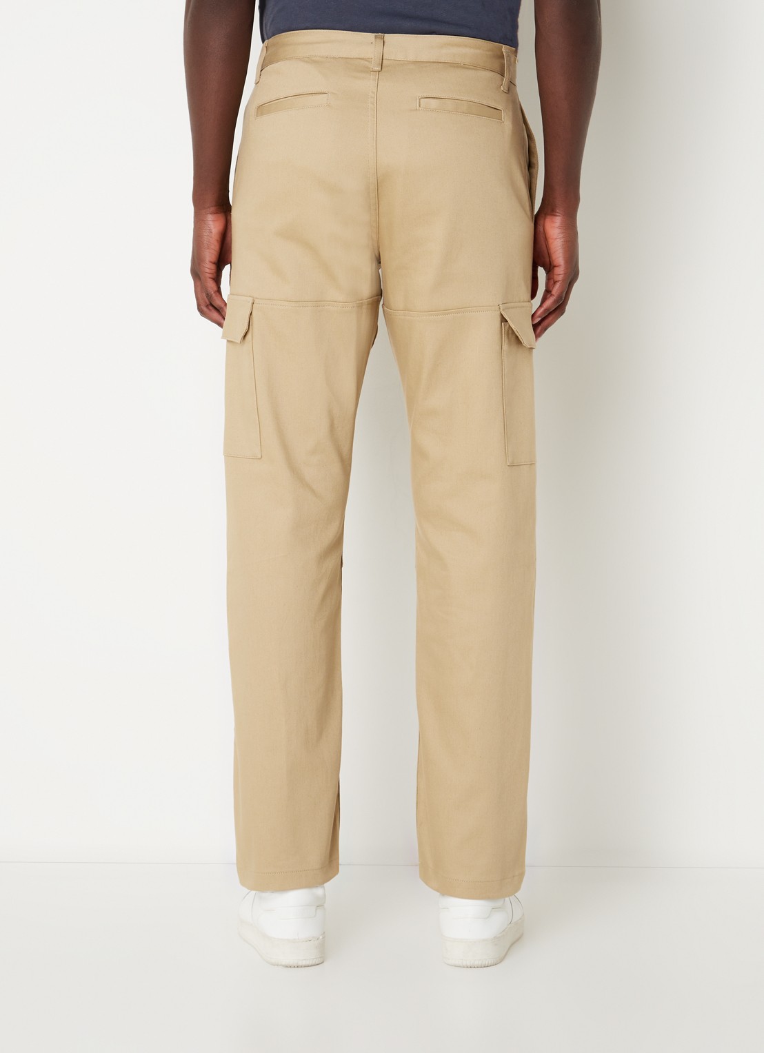 Daily Paper Straight fit cargobroek met logo - achterkant 5 beige