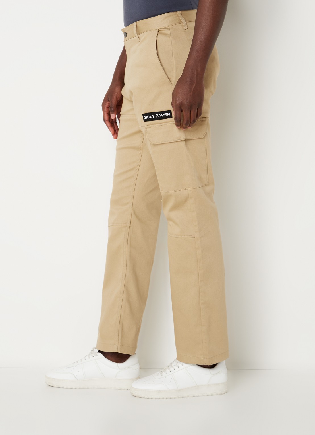 Daily Paper Straight fit cargobroek met logo - detail 2 beige