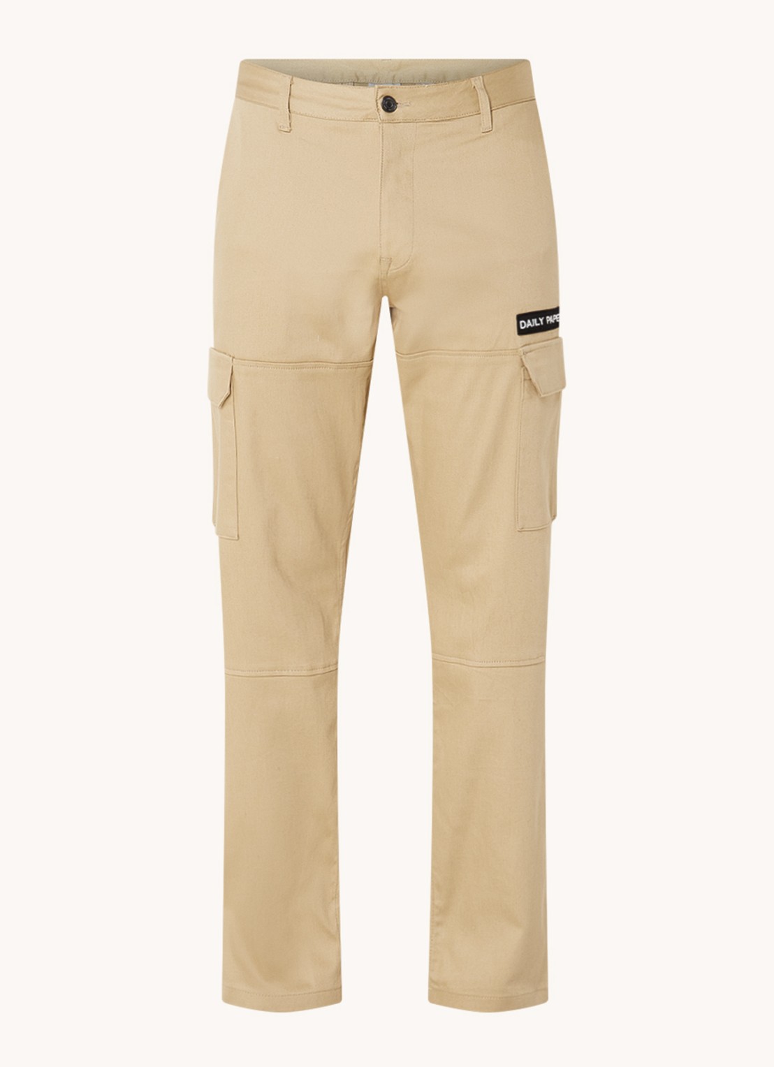 Daily Paper Straight fit cargobroek met logo - voorkant 3 beige