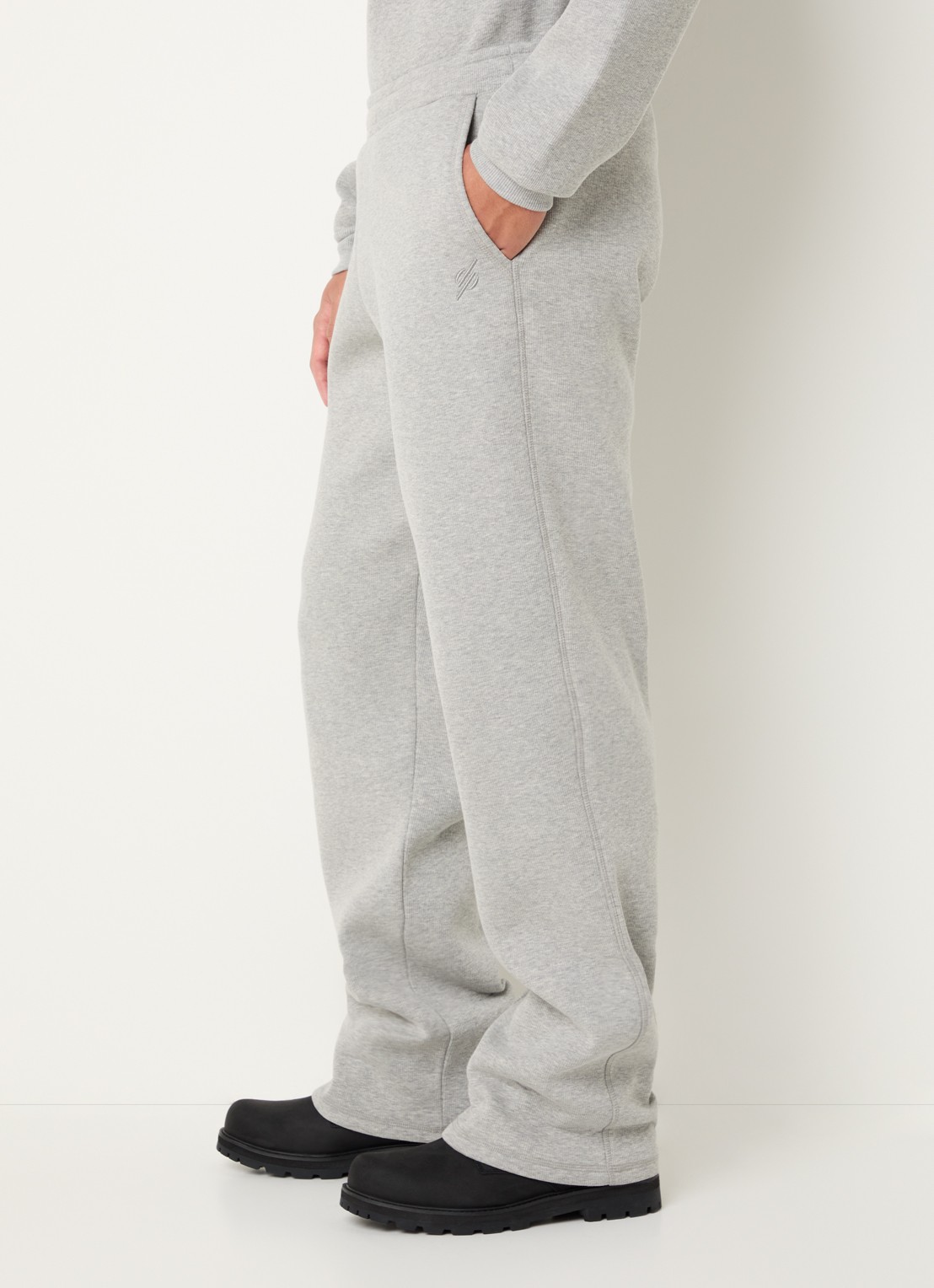 Daily Paper Straight fit joggingbroek met steekzakken - detail 5 grijsmele