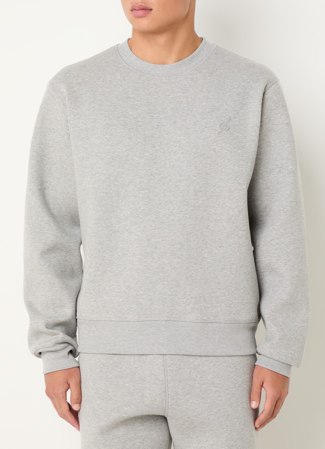 Daily Paper Sweater met logoborduring - detail lichtgrijs