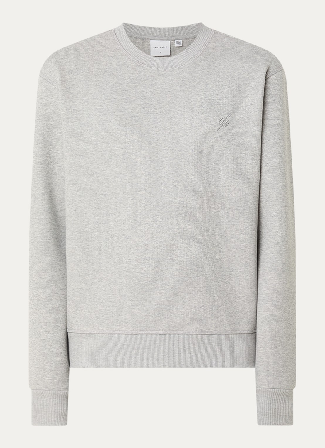 Daily Paper Sweater met logoborduring - voorkant 2 lichtgrijs