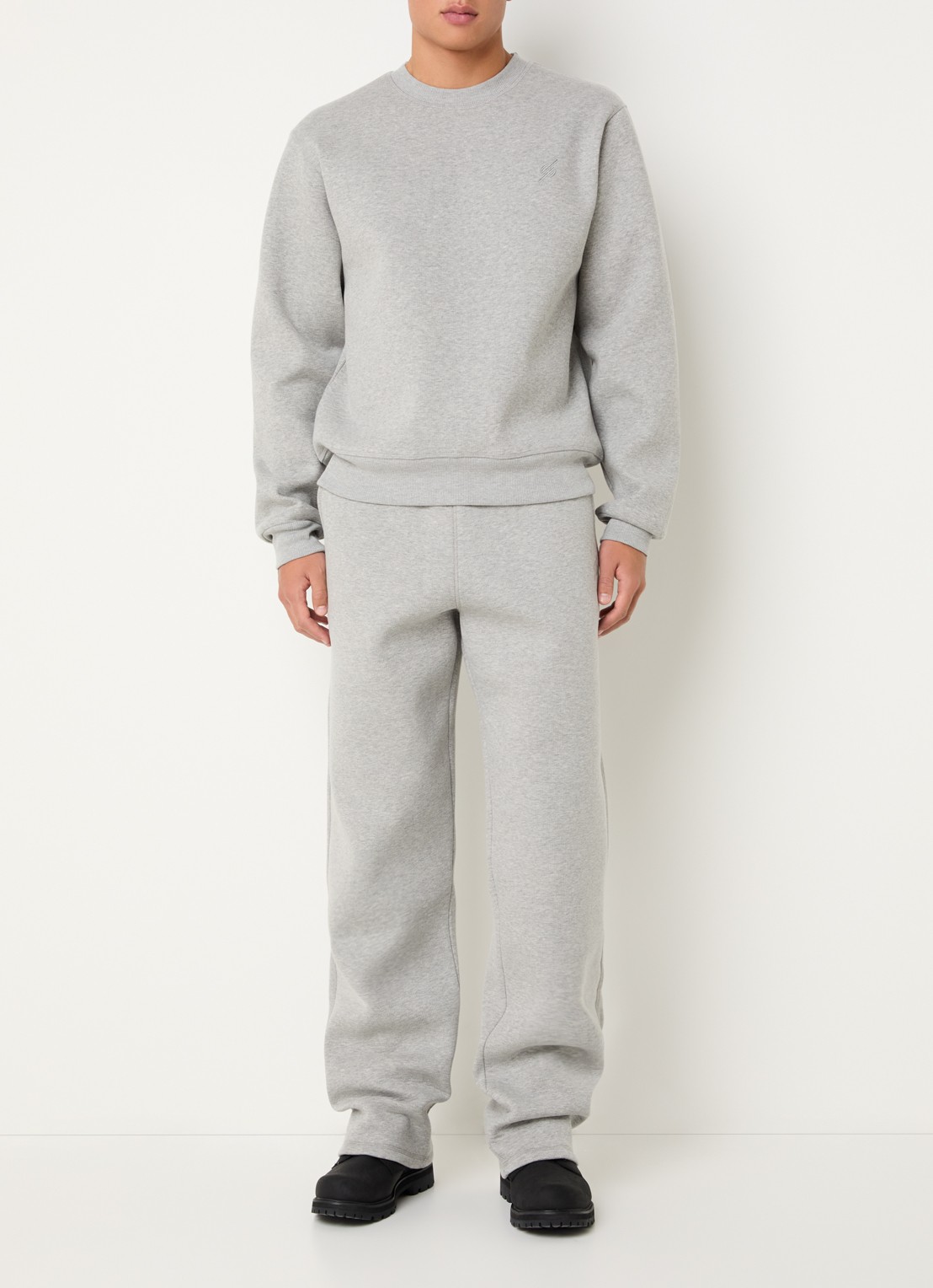 Daily Paper Sweater met logoborduring - voorkant 3 lichtgrijs