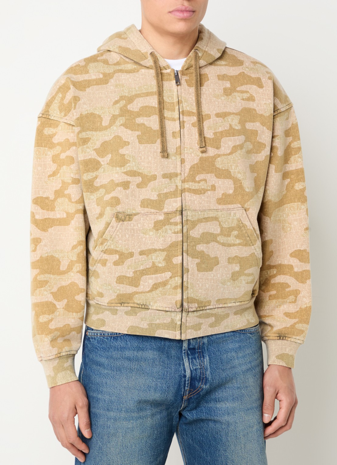 Daily Paper Sweatvest met steekzakken - achterkant mosterd