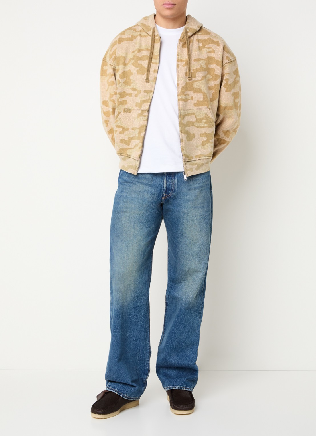 Daily Paper Sweatvest met steekzakken - voorkant 3 mosterd