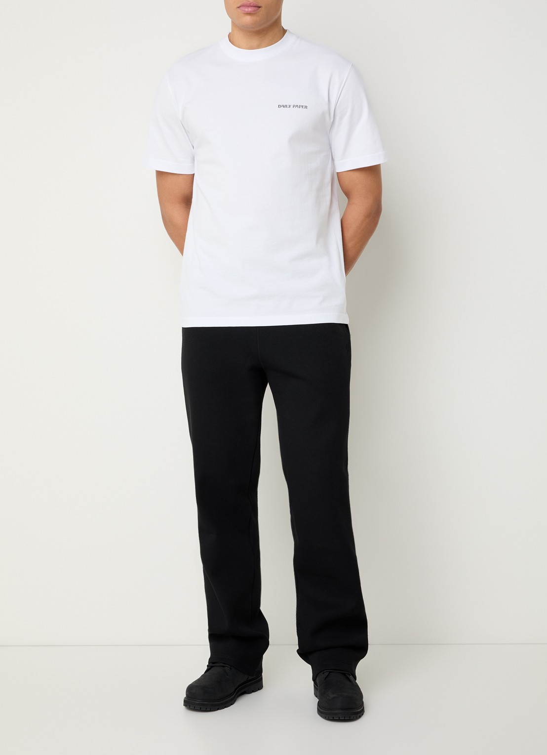 Daily Paper T-shirt met logo- en backprint - voorkant 2 wit