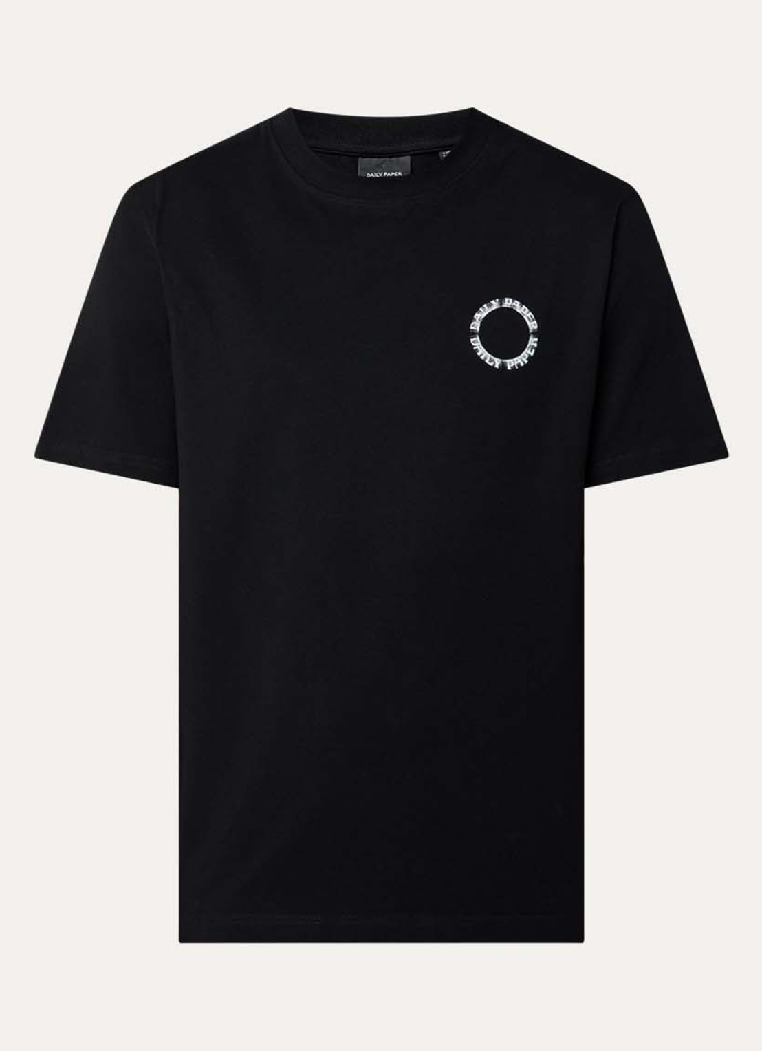 Daily Paper T-shirt met logo en ronde hals - voorkant 2 zwart