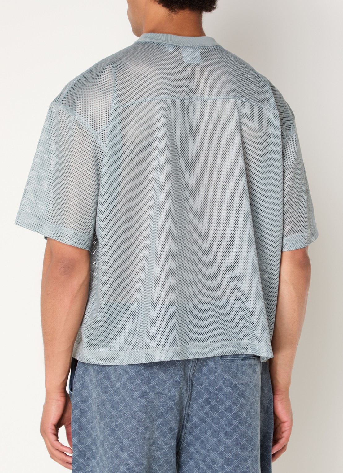 Daily Paper T-shirt van mesh met logoprint - achterkant 4 olijfgroen