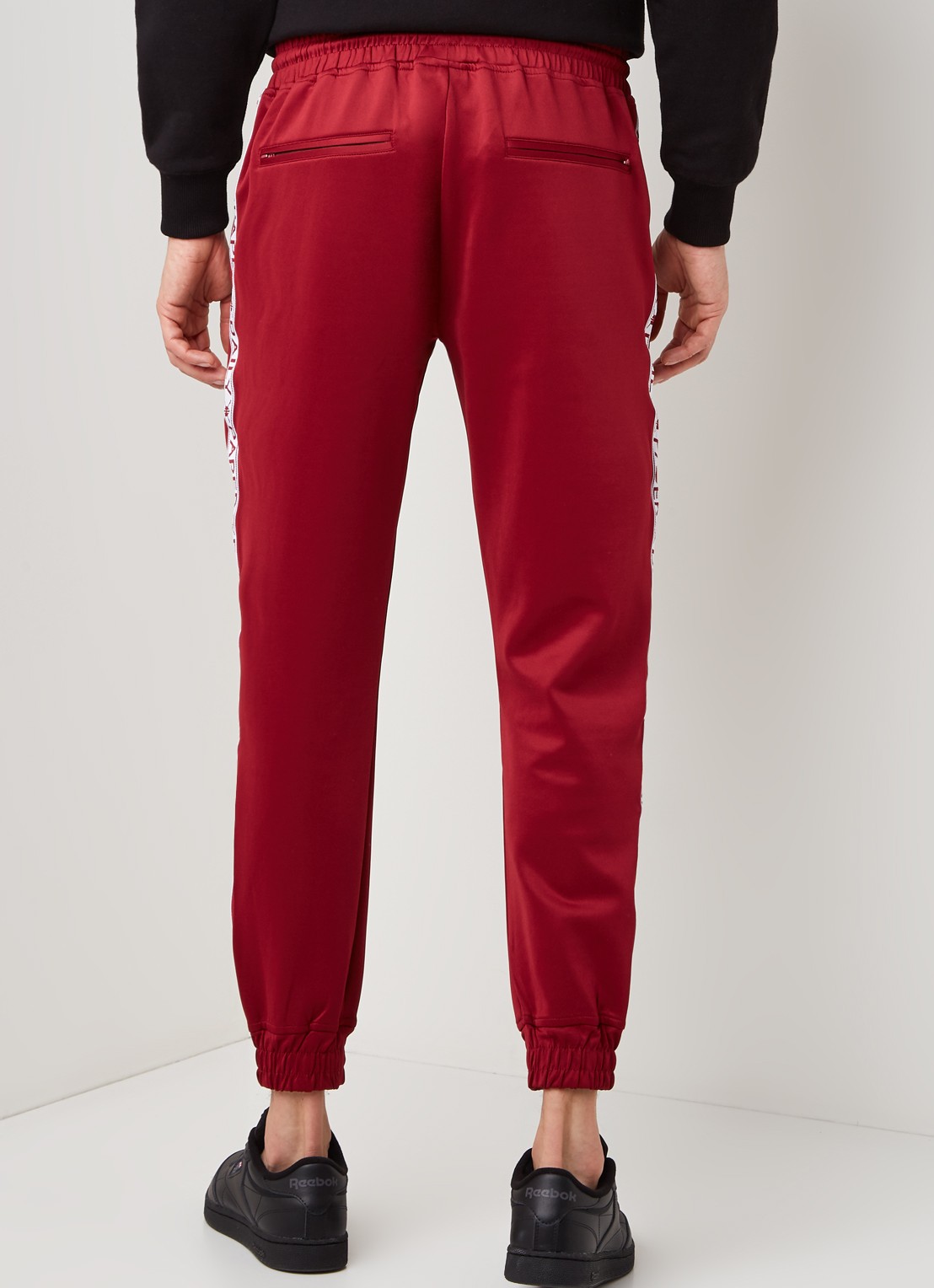 Daily Paper Tapered fit joggingbroek met logoband - achterkant cranberryrood