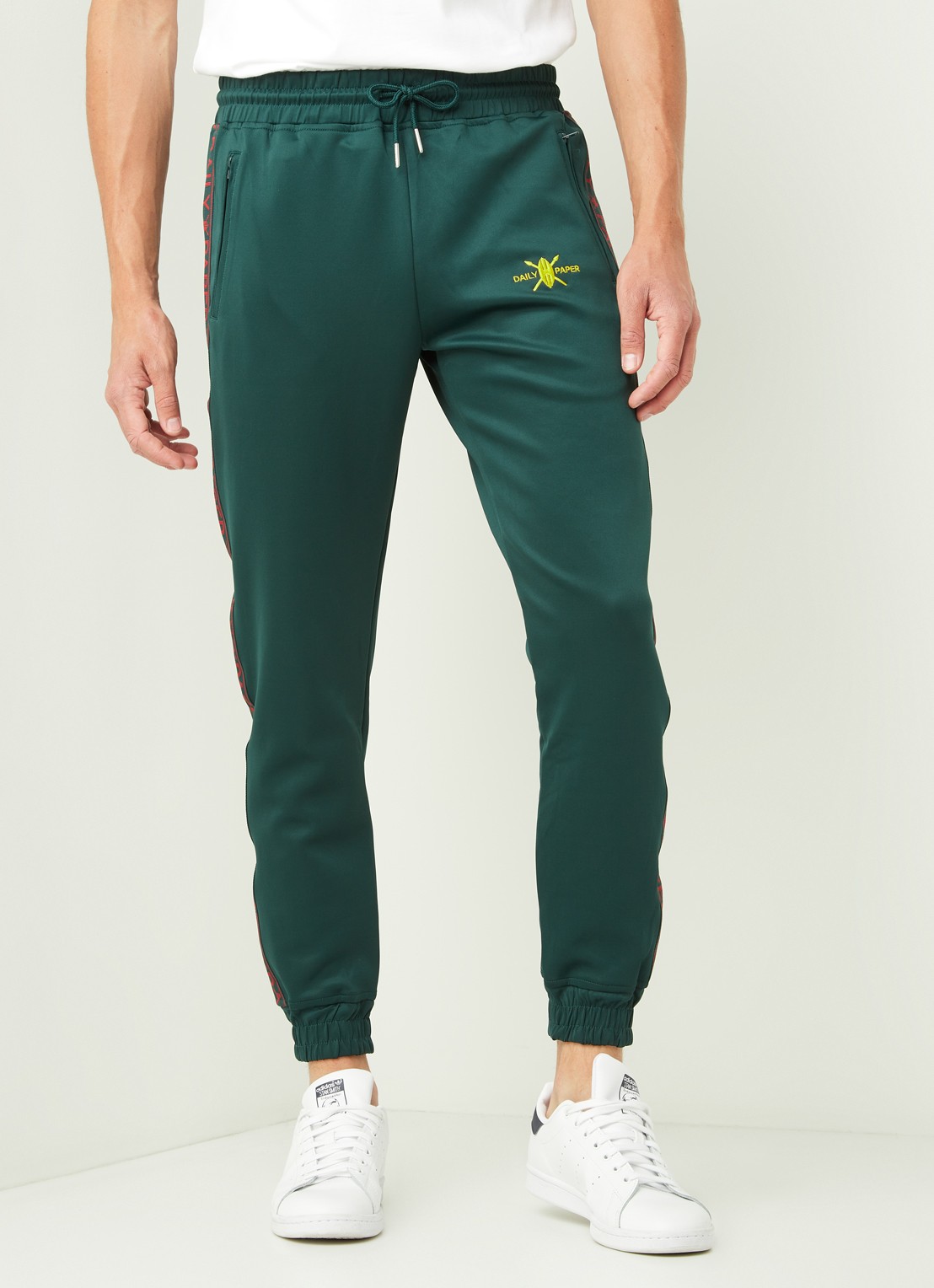 Daily Paper Tapered fit joggingbroek met logoband - detail 3 groen