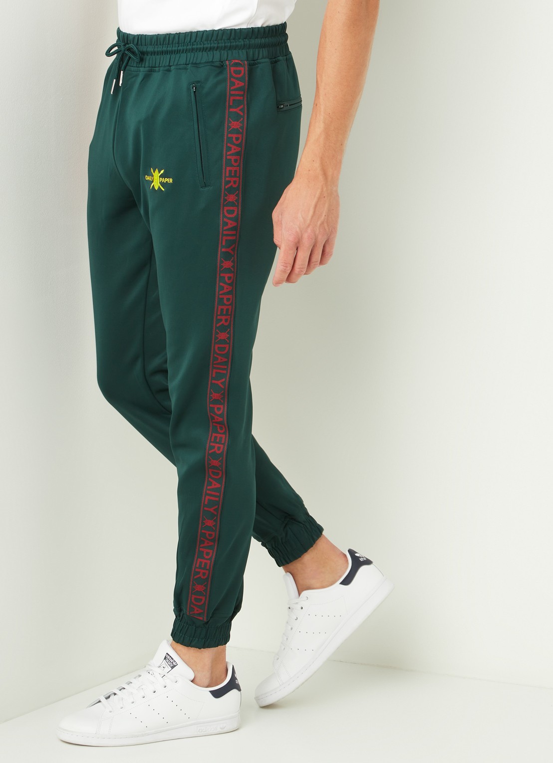 Daily Paper Tapered fit joggingbroek met logoband - detail 4 groen