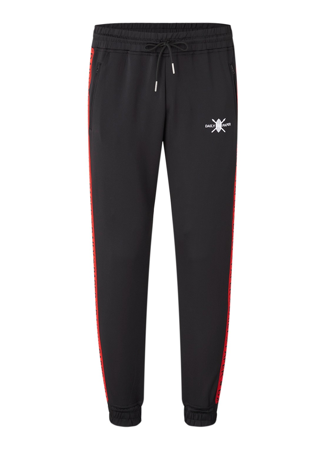 Daily Paper Tapered fit joggingbroek met logoband - voorkant diepzwart