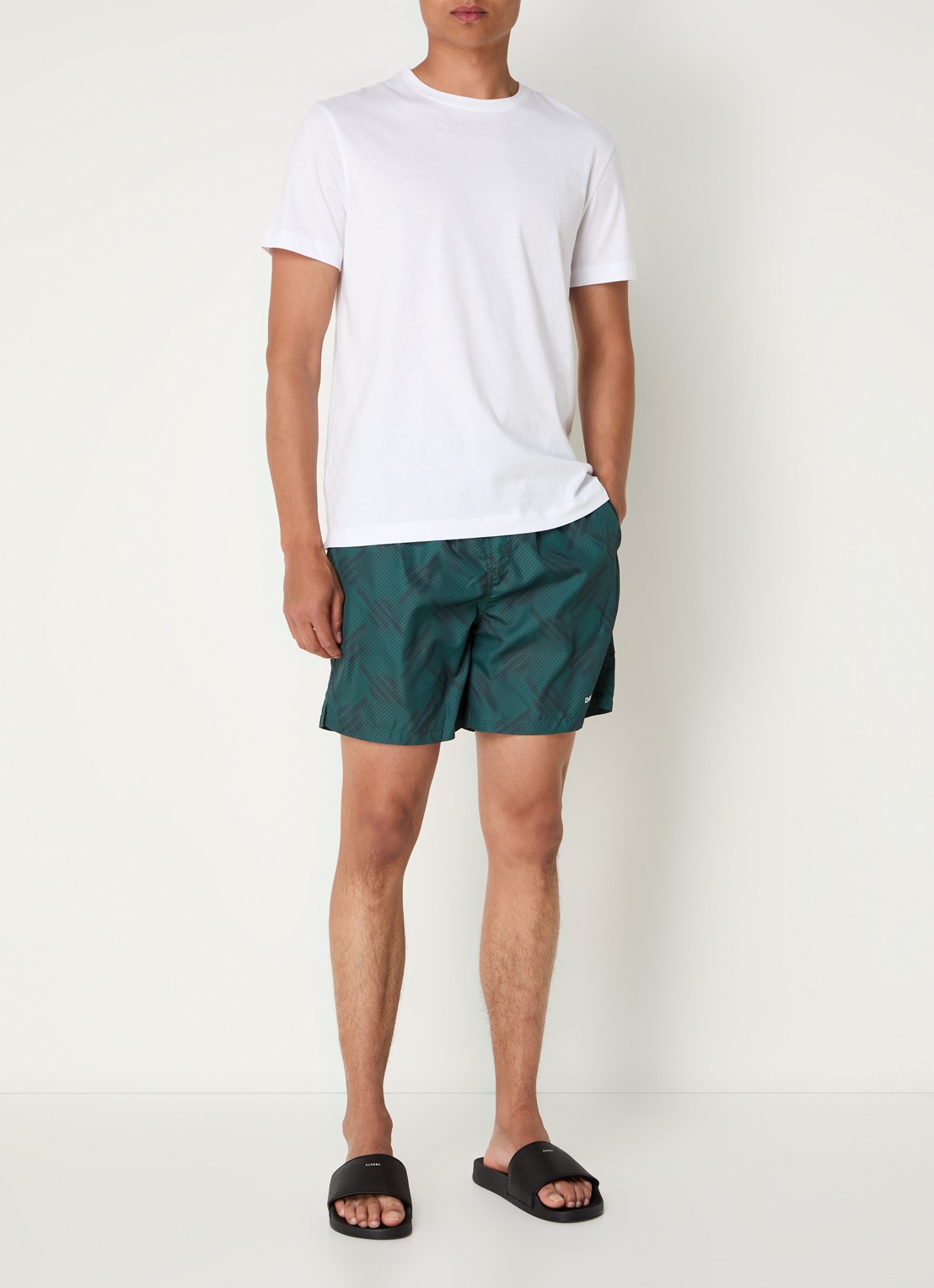 Daily Paper Zwemshorts met logo en steekzakken - voorkant 2 groen