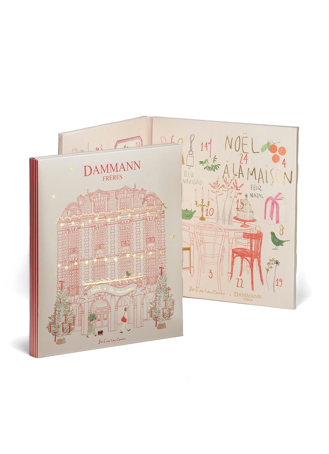 DAMMANN Frères 2026 adventskalender - 24 dagen - voorkant beige