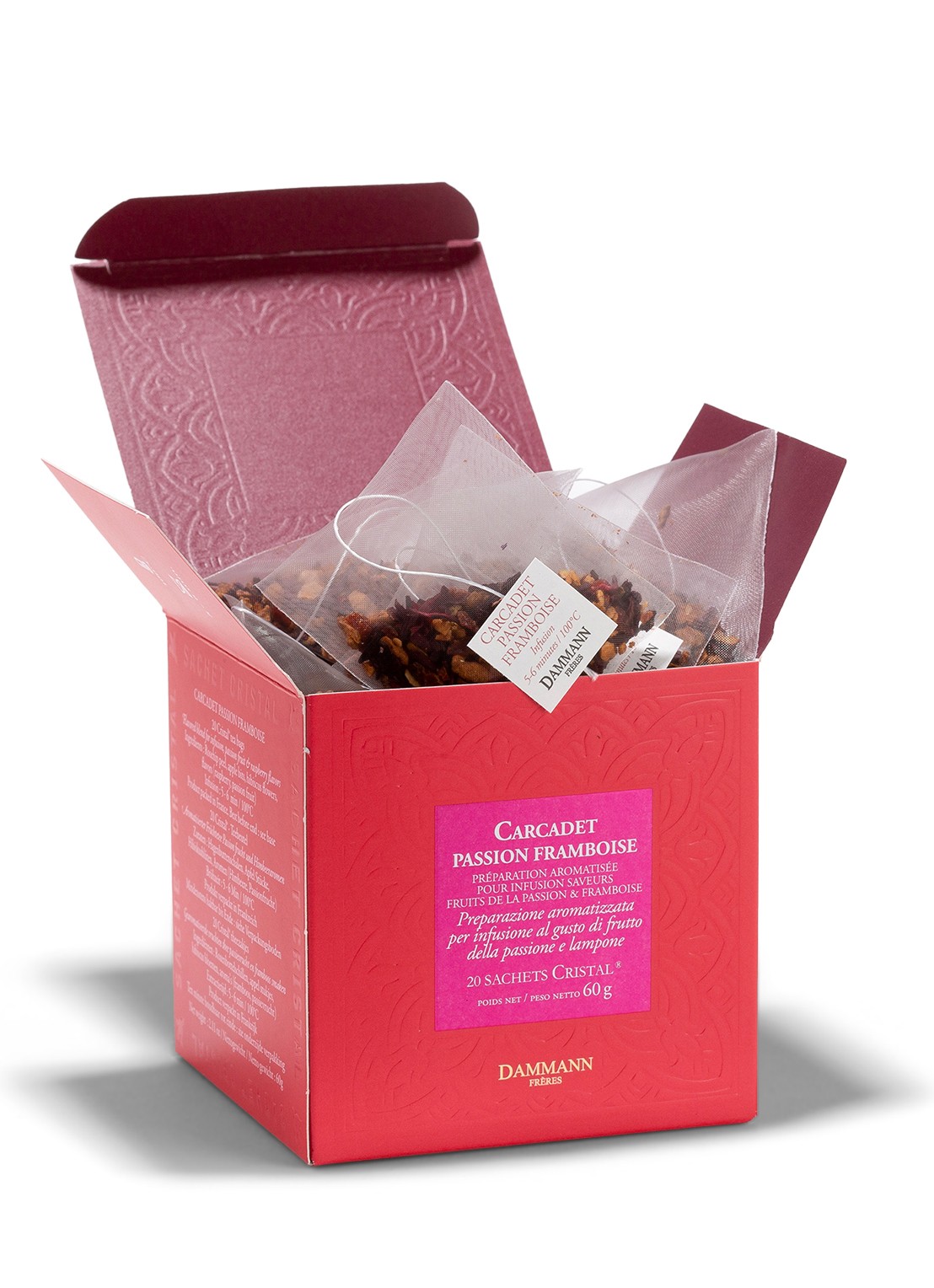 DAMMANN Frères Carcadet Passion Framboise theezakjes 20 stuks - voorkant 3 undefined