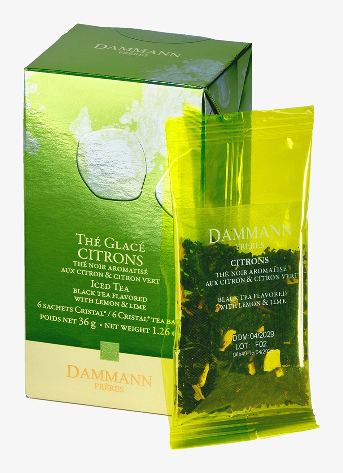 DAMMANN Frères Ice Tea Citrons theezakjes 6 x 30 gram - voorkant 2 undefined