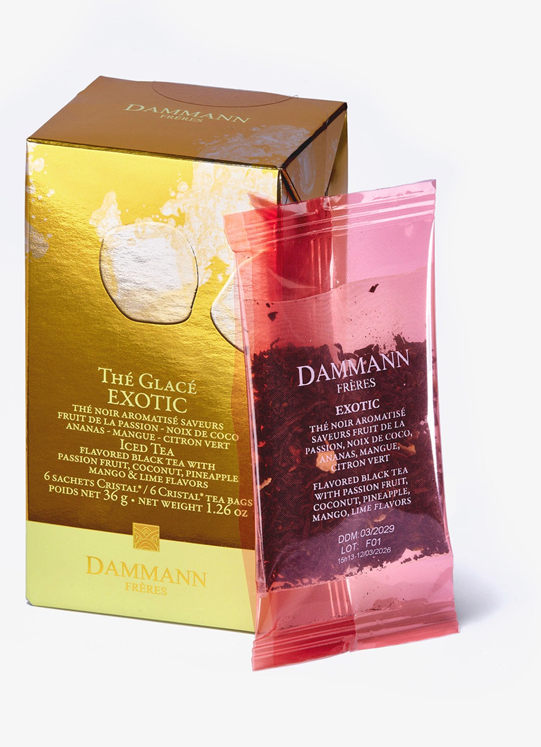 DAMMANN Frères Ice Tea Noir Exotic theezakjes 6 x 30 gram - voorkant 5 undefined