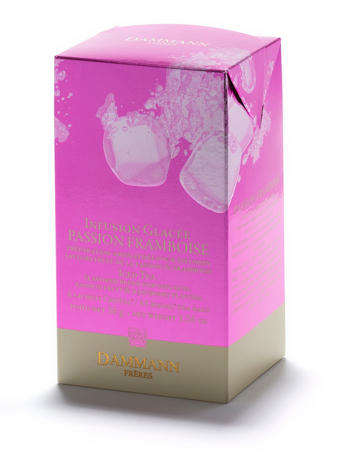 DAMMANN Frères Ice Tea Passievrucht Framboos theezakjes 6 x 30 gram - voorkant 2 undefined