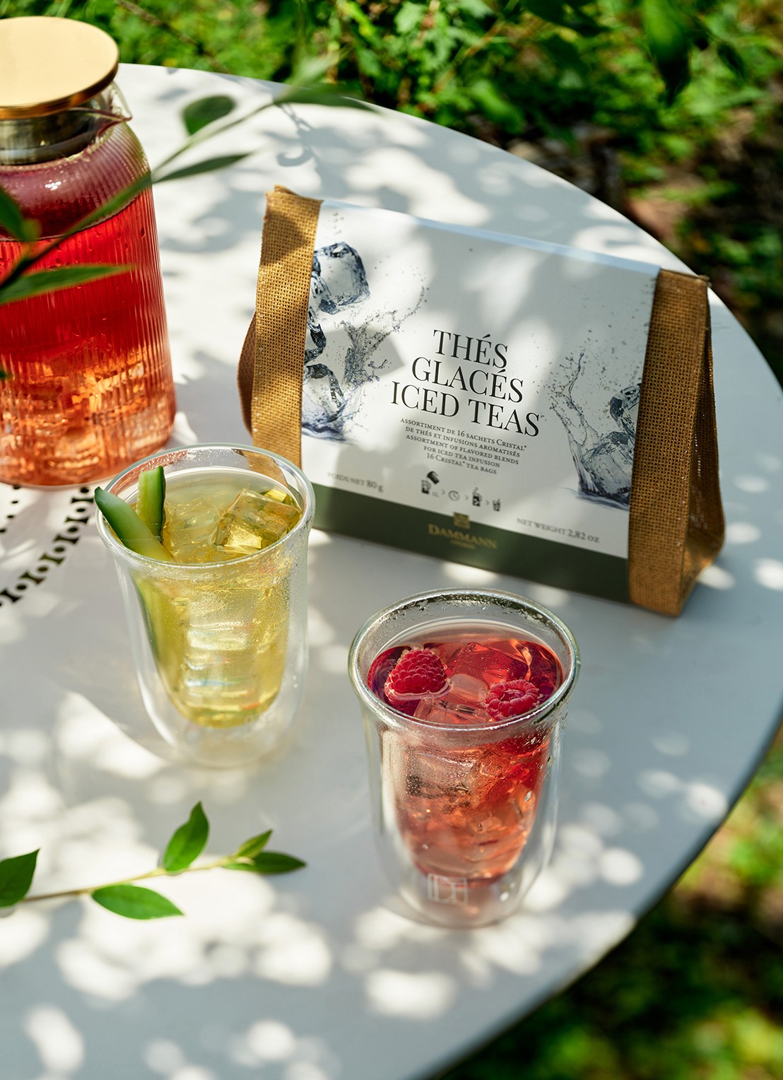 DAMMANN Frères Sunrise Ice Tea theezakjes in geschenkverpakking 82 gram - achterkant undefined