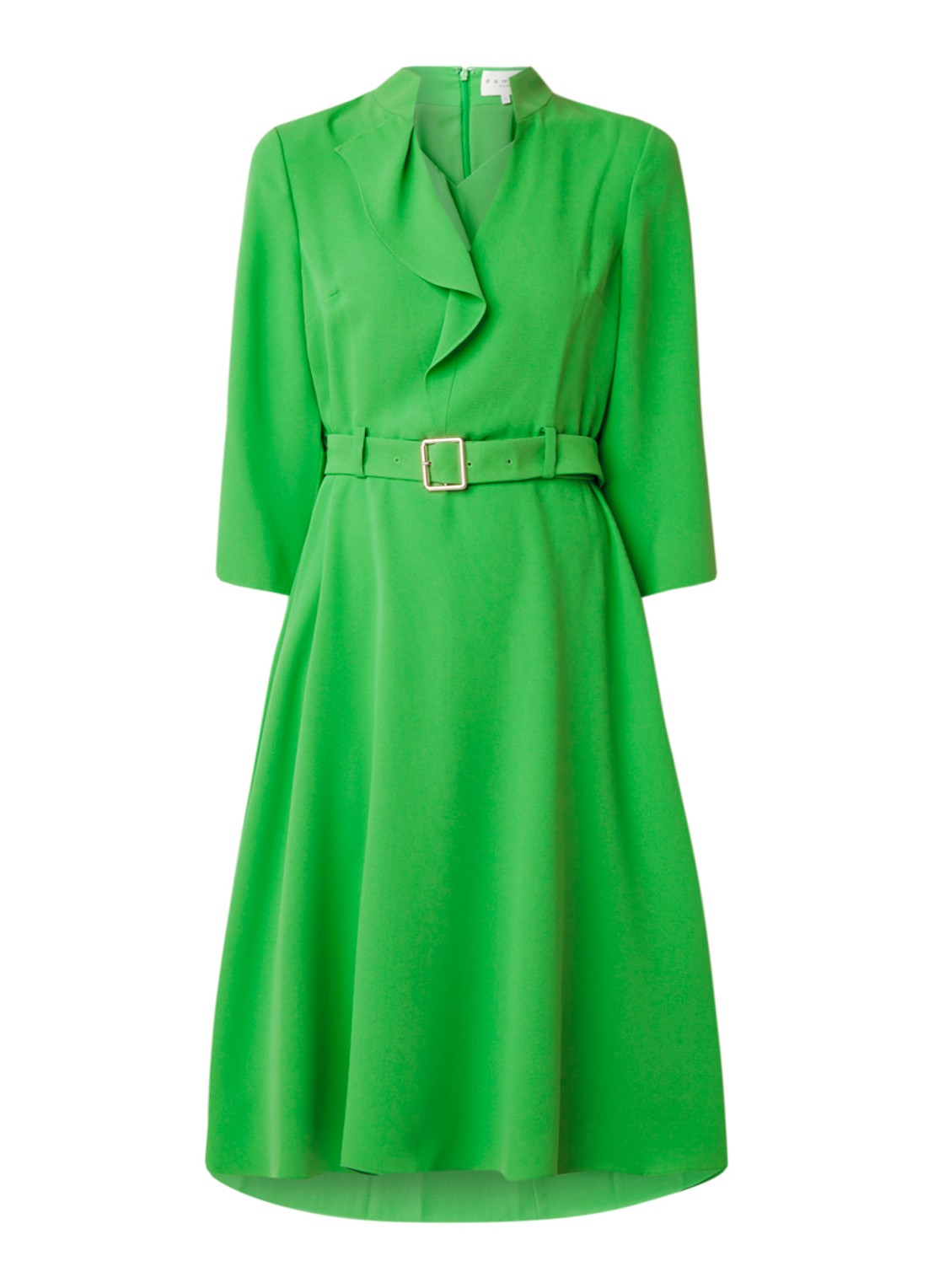 Damsel in a Dress Cindie midi jurk van crêpe met ceintuur - voorkant 2 groen