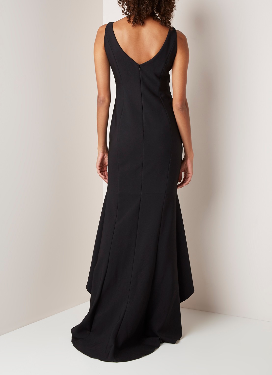 Damsel in a Dress Leela mouwloze maxi jurk met volant - achterkant 2 zwart
