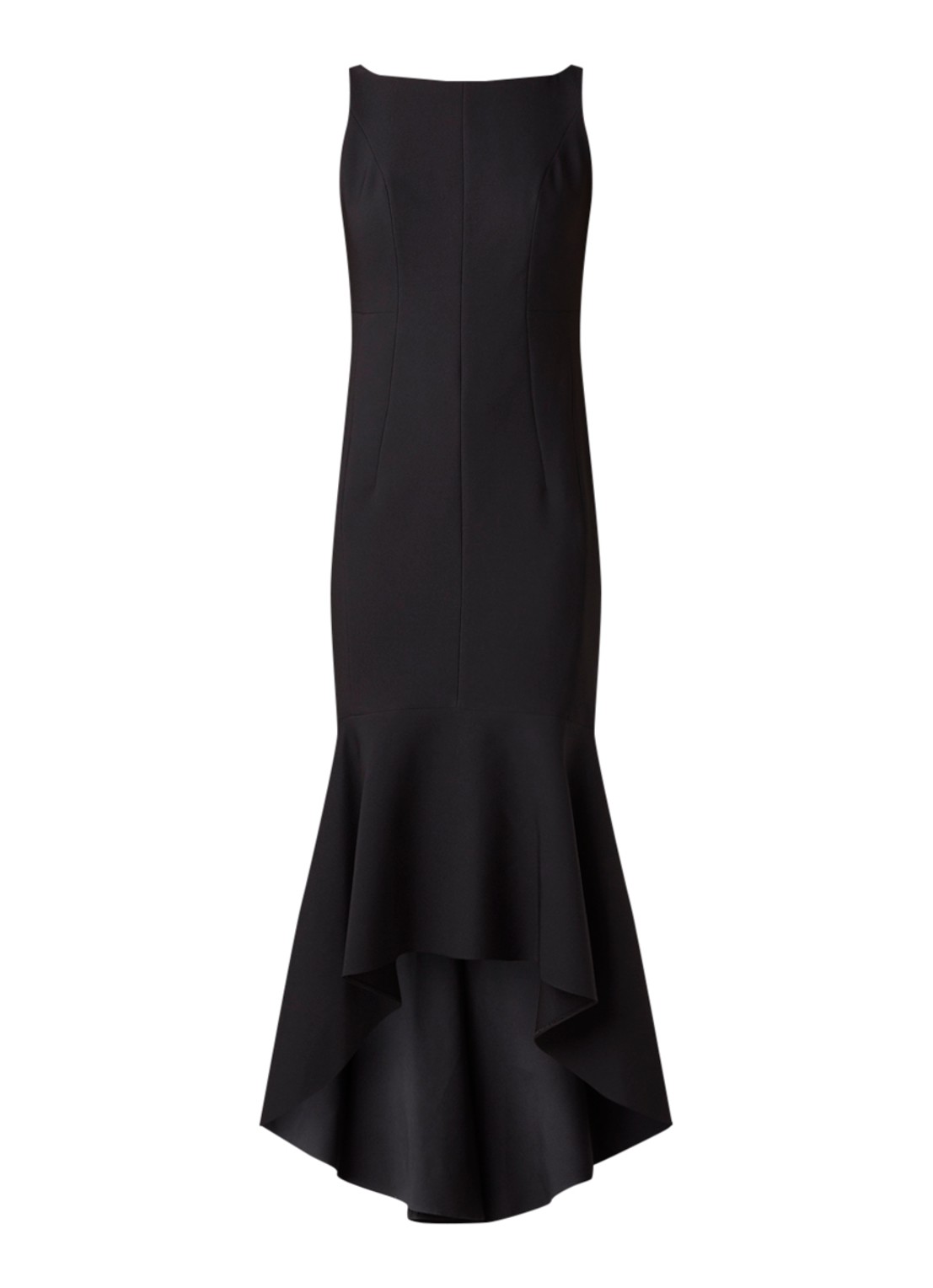 Damsel in a Dress Leela mouwloze maxi jurk met volant - voorkant 3 zwart