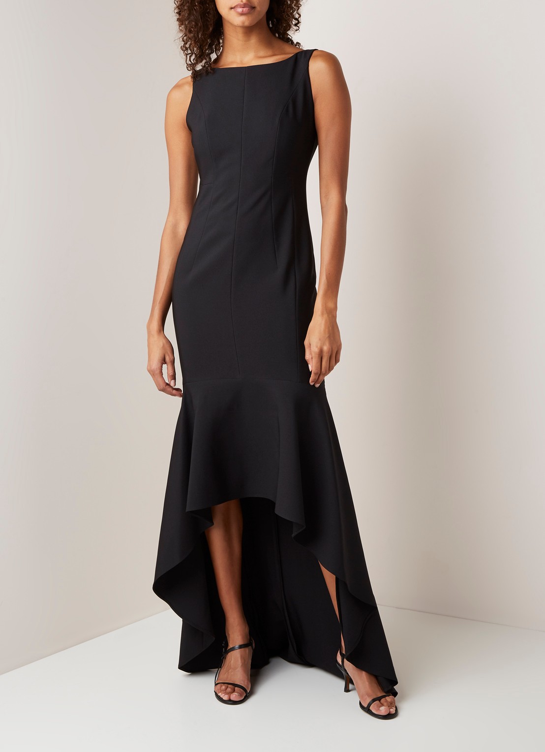 Damsel in a Dress Leela mouwloze maxi jurk met volant - voorkant 4 zwart