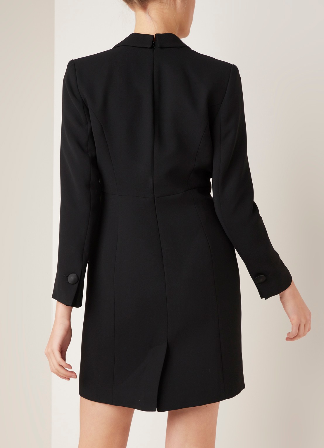 Damsel in a Dress Lolicia blazerjurk met revers van satijn - achterkant 4 zwart