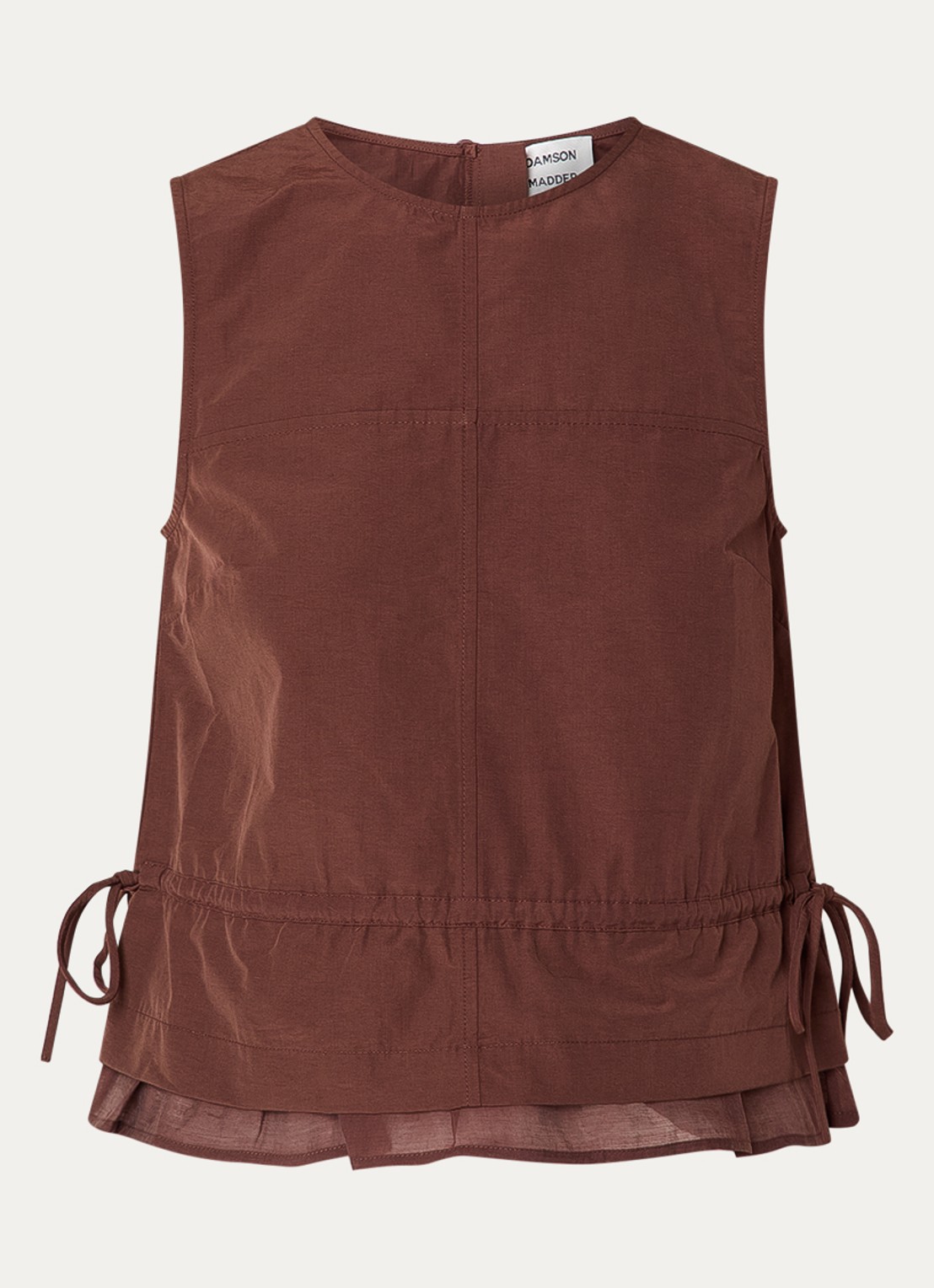 Damson Madder Ailani top met gestrikt detail - voorkant donkerbruin