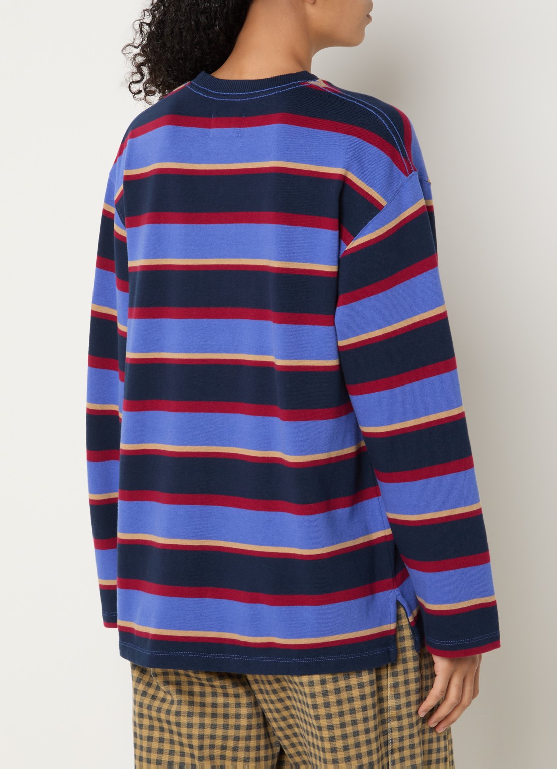 Damson Madder Ali longsleeve met streepprint - achterkant 4 donkerblauw