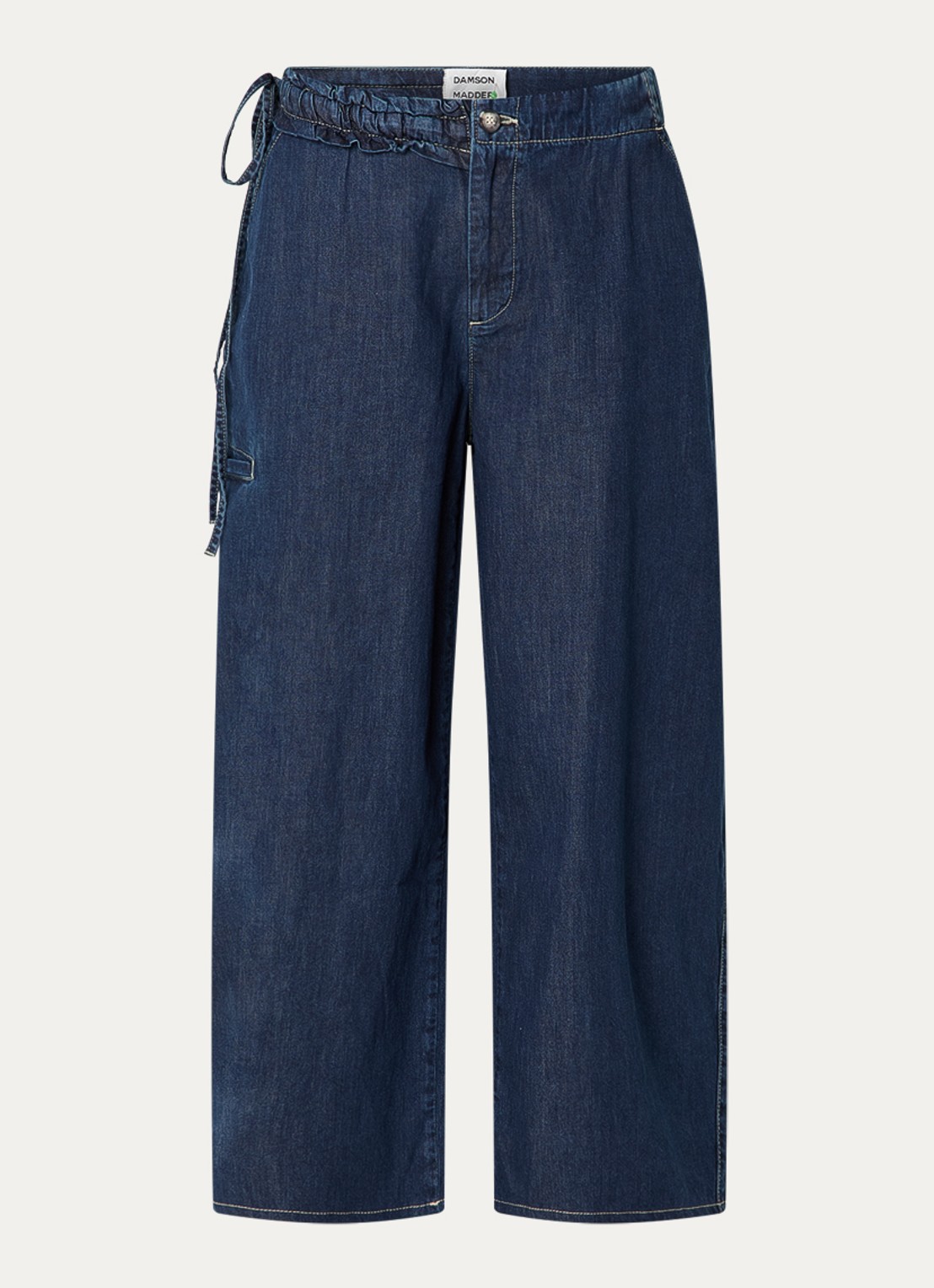 Damson Madder Augusta mid waist straight leg jeans met donkere wassing - voorkant 2 indigo