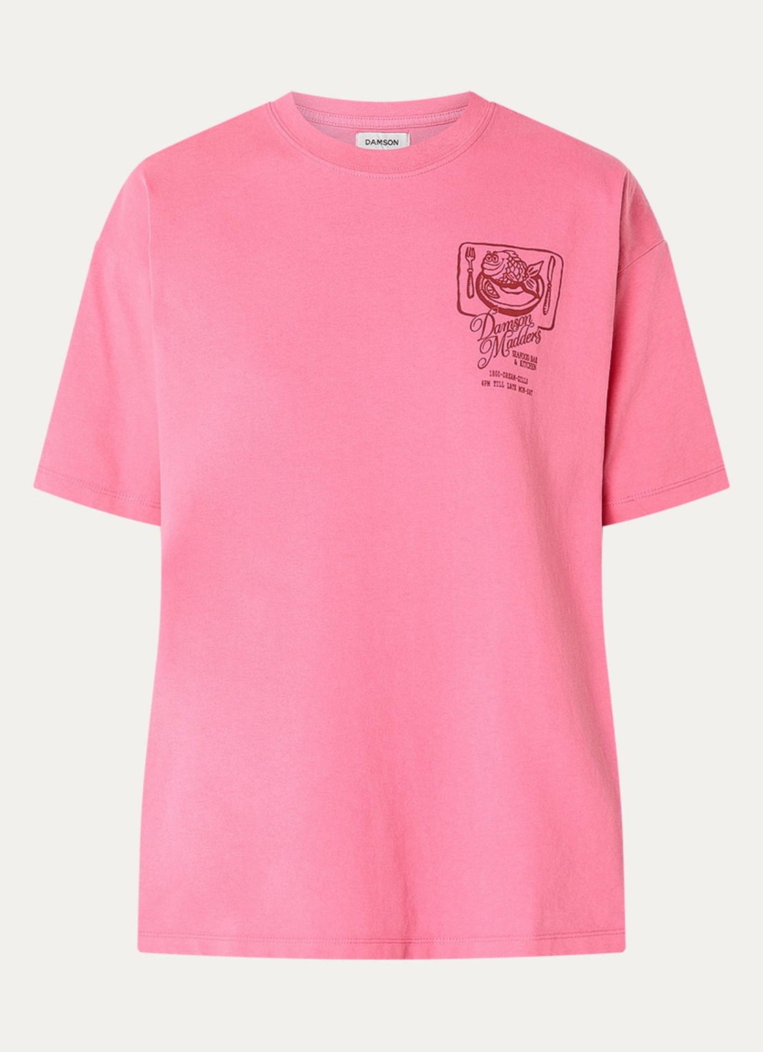 Damson Madder Gill Of Dreams T-shirt met front- en backprint - voorkant 3 roze