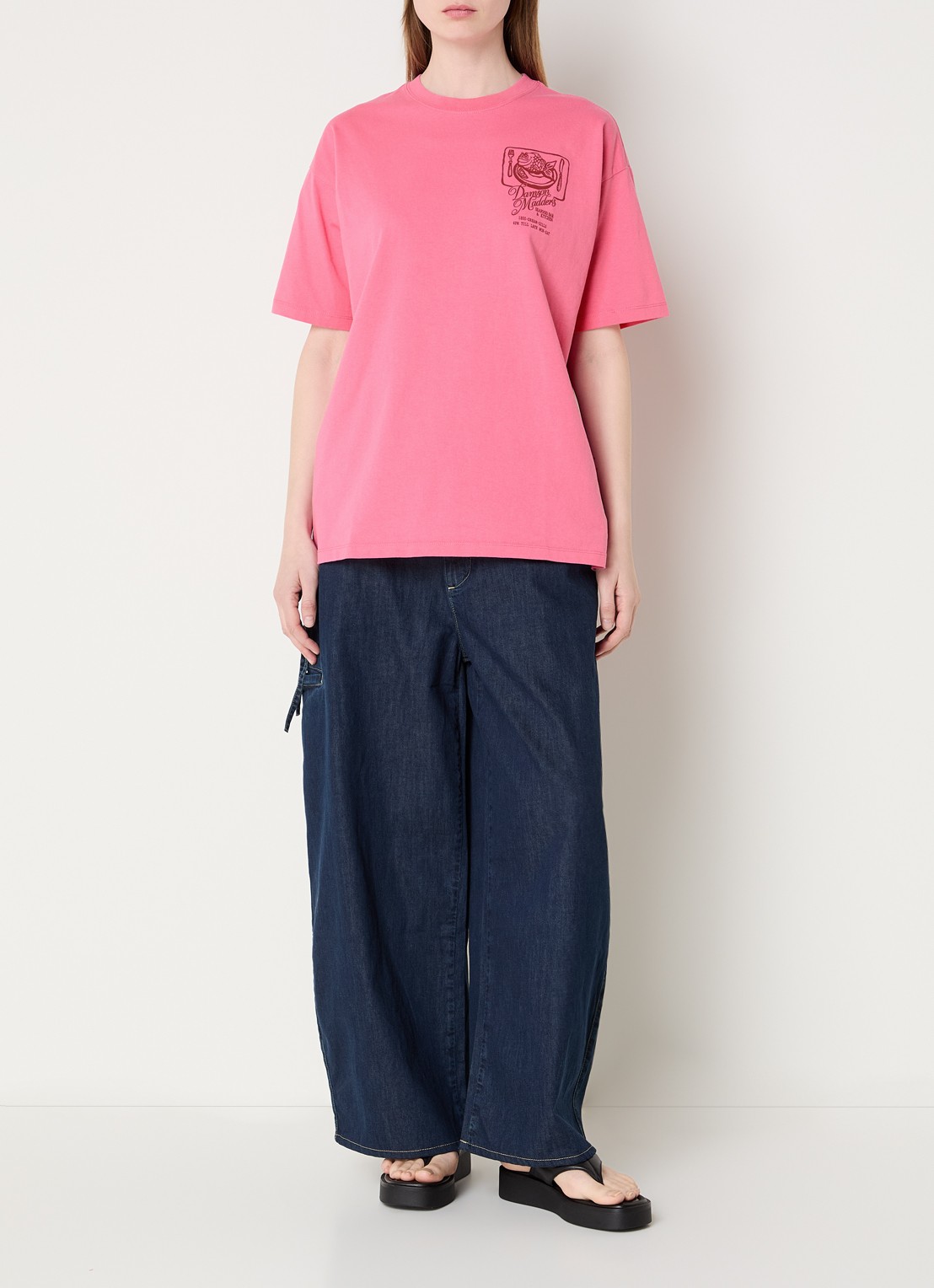 Damson Madder Gill Of Dreams T-shirt met front- en backprint - voorkant 4 roze