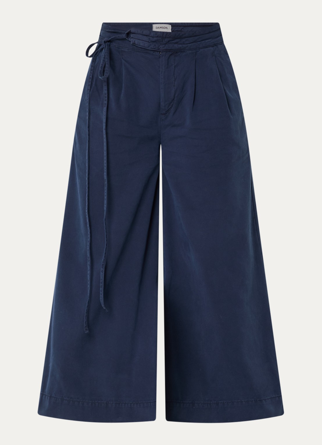 Damson Madder Lotta mid waist chino met steekzakken - voorkant 3 donkerblauw