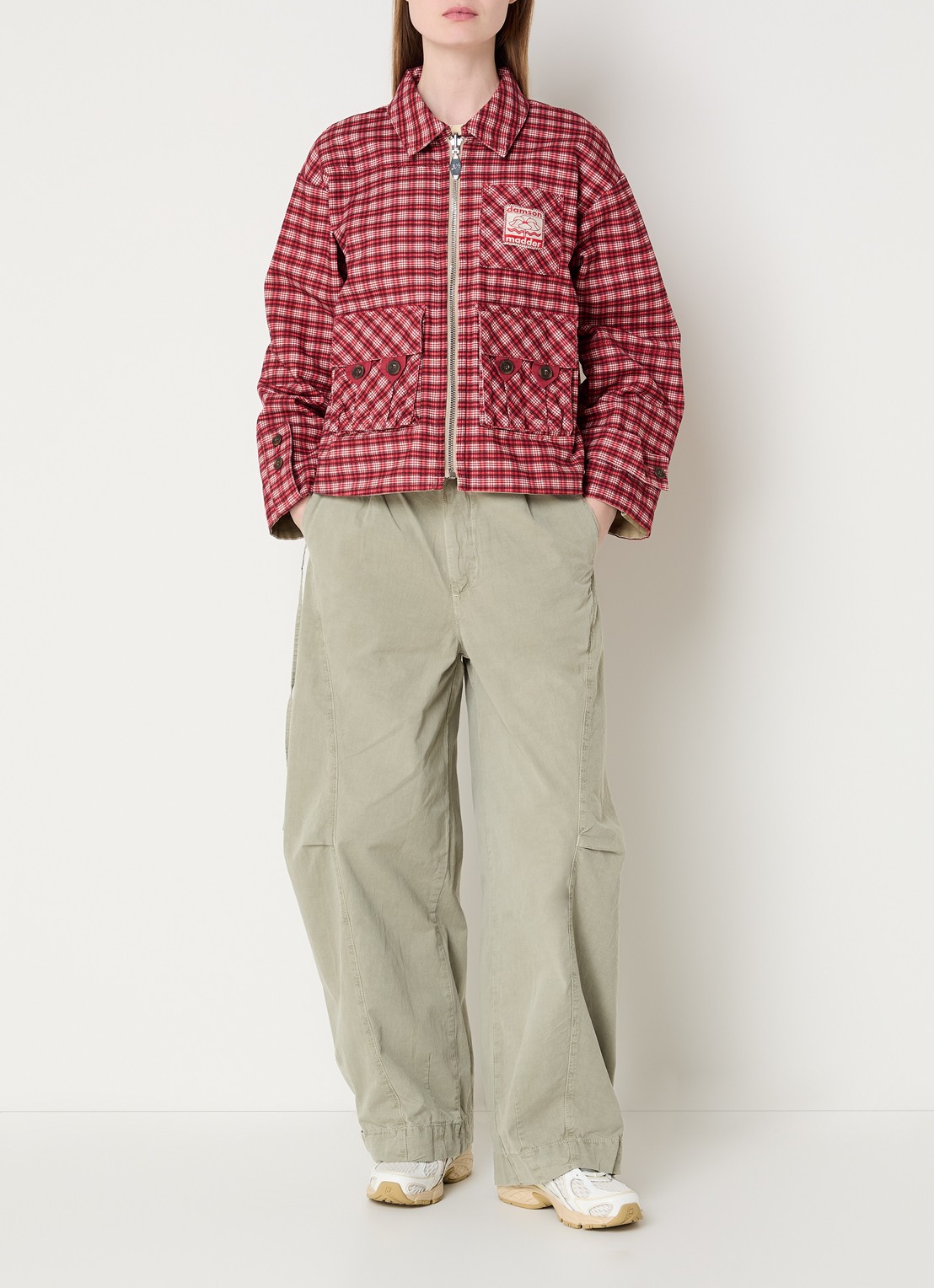 Damson Madder Marcelle reversible jack met klepzakken - voorkant 3 beige