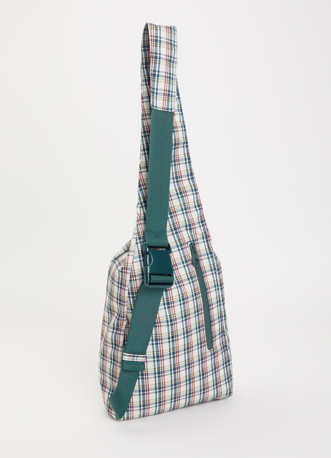 Damson Madder Matilda crossbodytas met ruitdessin  - achterkant groen