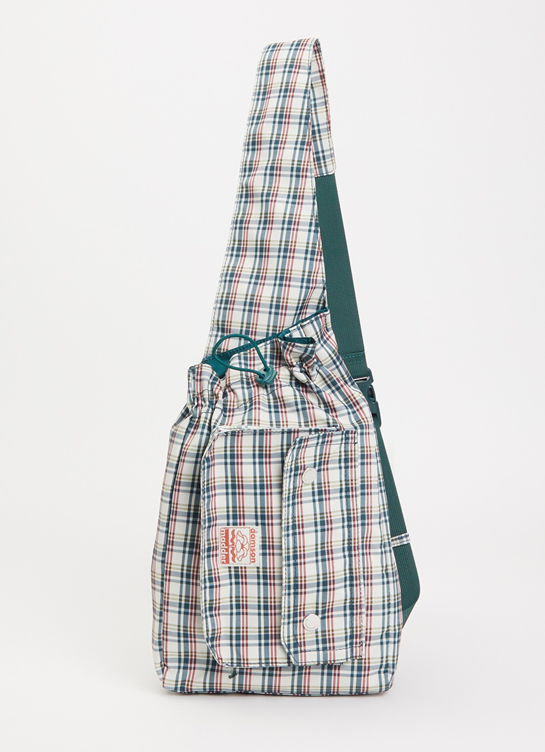 Damson Madder Matilda crossbodytas met ruitdessin  - voorkant 5 groen