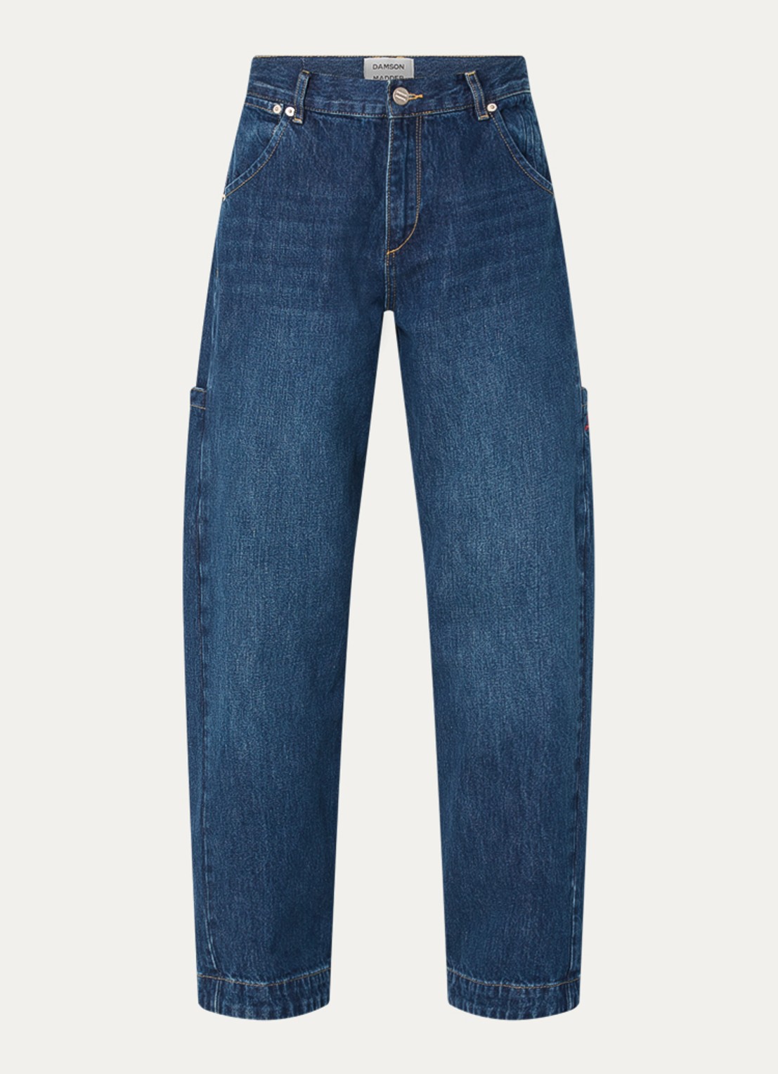 Damson Madder Nina high waist wide leg jeans met donkere wassing - voorkant indigo