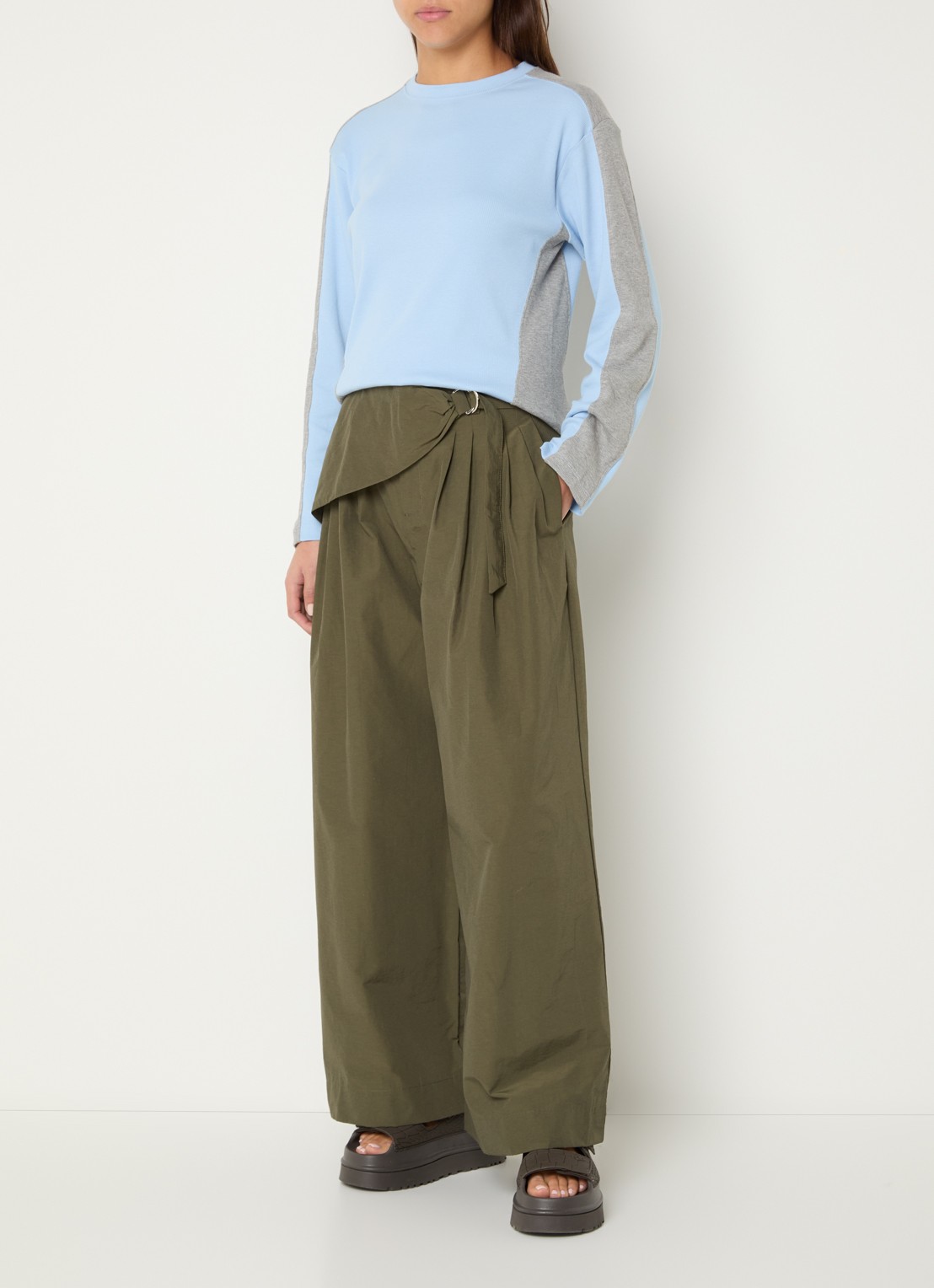 Damson Madder Romey longsleeve met ribstructuur - voorkant 2 blauw