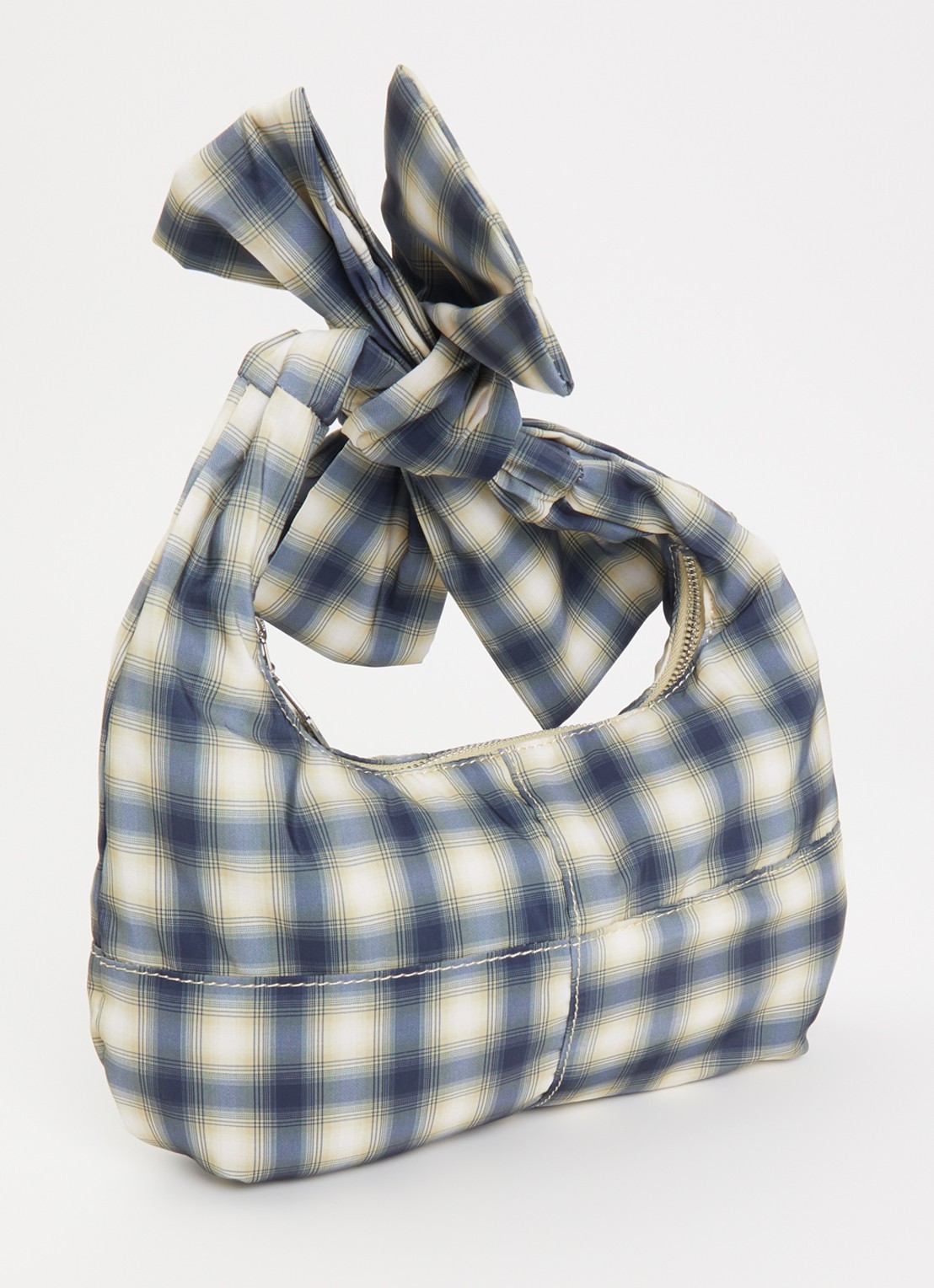 Damson Madder Roo check tie schoudertas met ruitdessin  - achterkant 5 groen
