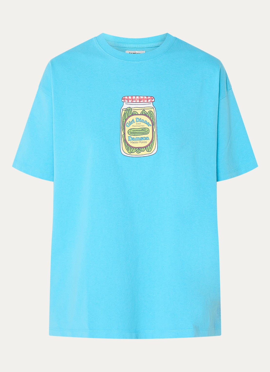 Damson Madder Snack Plate T-shirt met front- en backprint - voorkant blauw