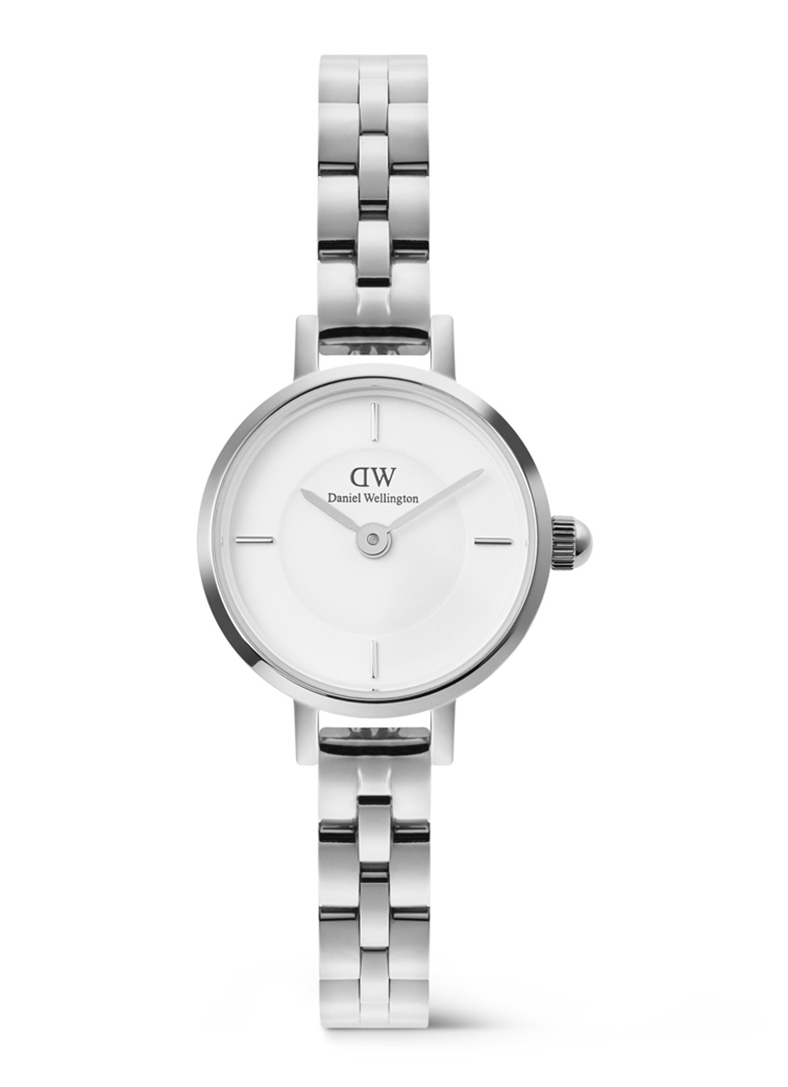 Daniel Wellington Petite Mini Arch-3 Link horloge DW00100853 - voorkant 3 zilver