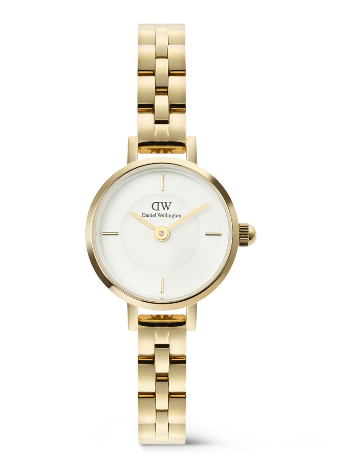 Daniel Wellington Petite Mini Arch-3 Link horloge DW00100855 - voorkant goud