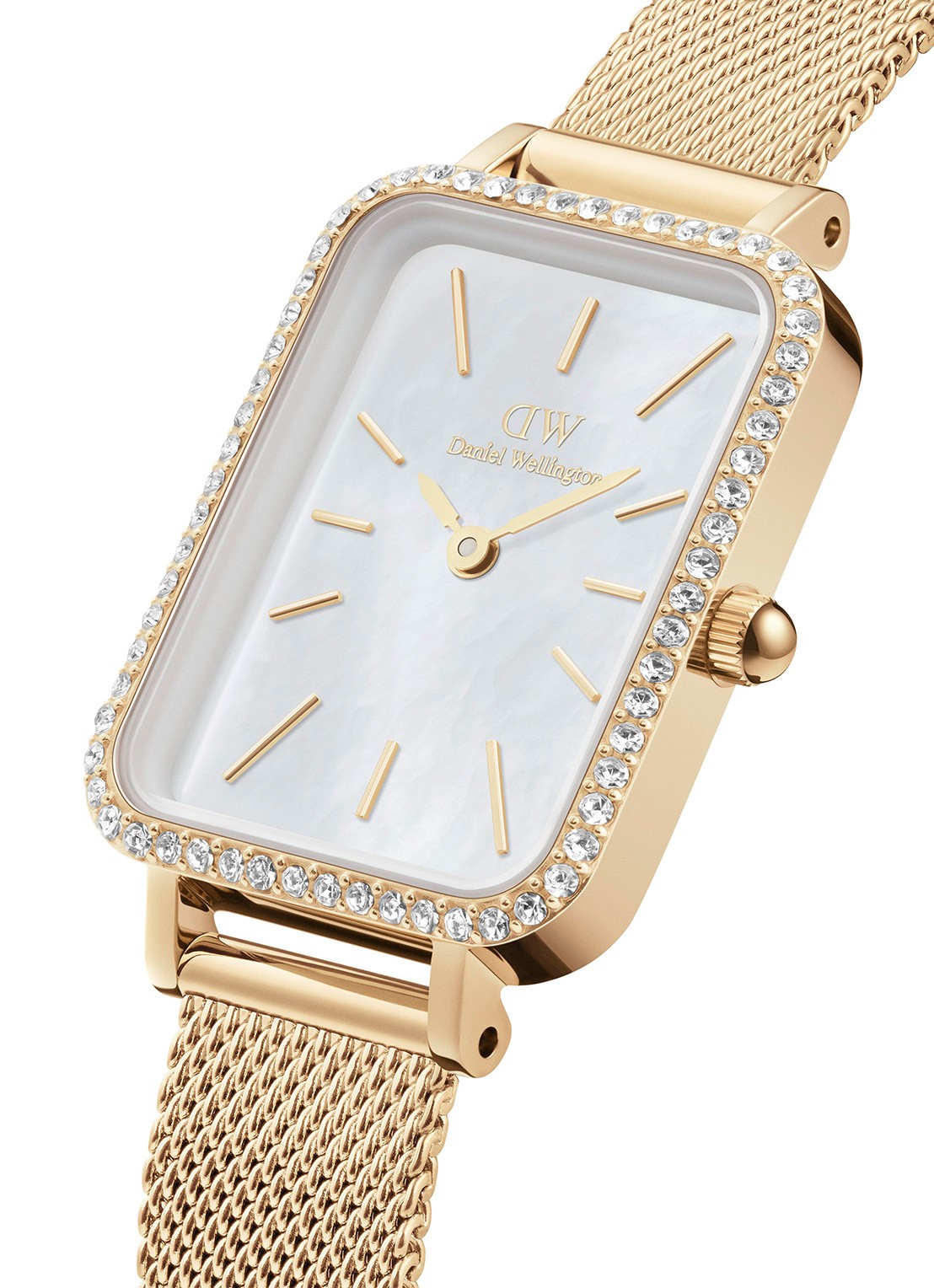 Daniel Wellington Quadro Bezel horloge DW00100668 - detail goud