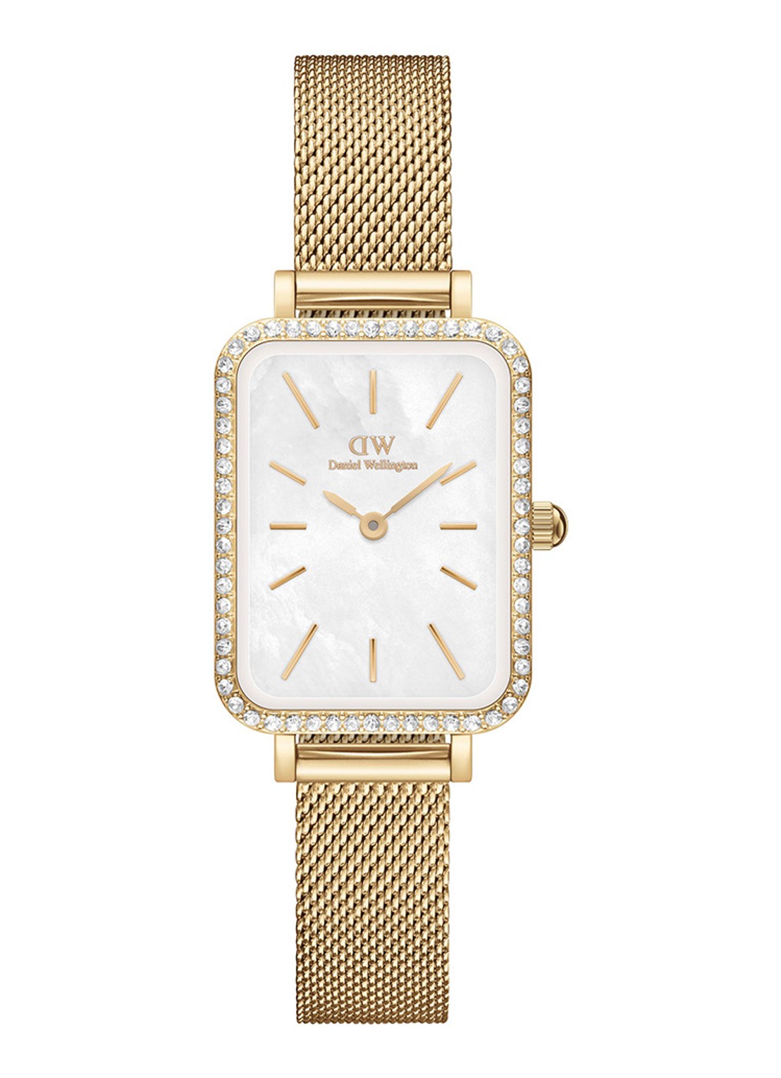 Daniel Wellington Quadro Bezel horloge DW00100668 - voorkant 3 goud