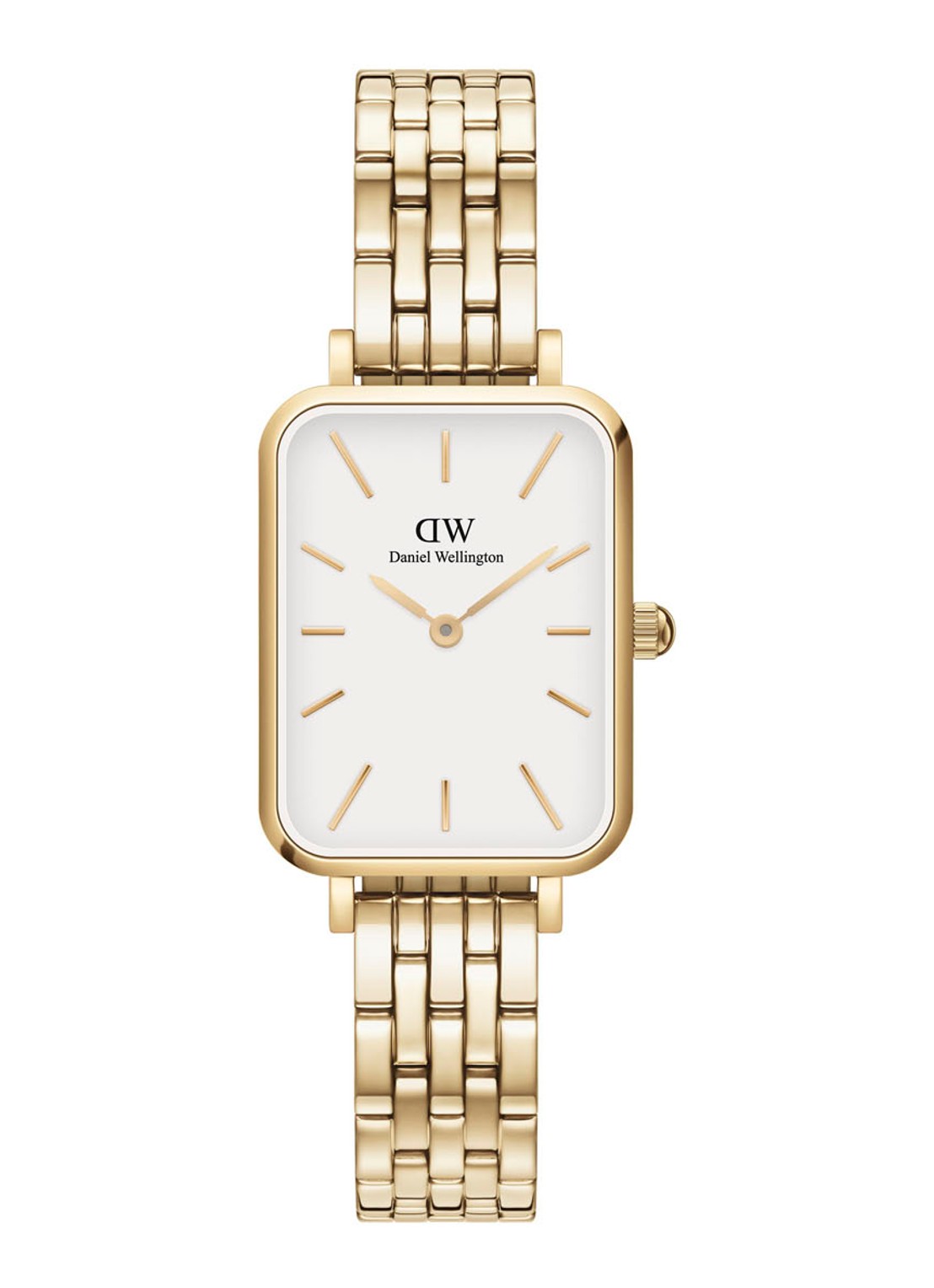 Daniel Wellington Quadro Link horloge DW00100622 - voorkant goud