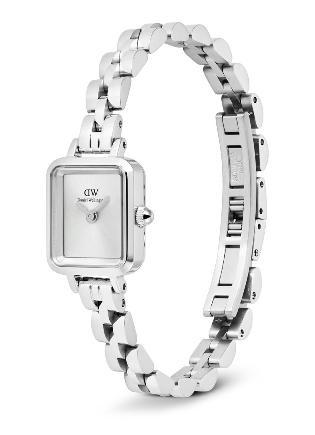 Daniel Wellington Quadro Mini Arch 3-Link horloge DW00100844 - detail zilver